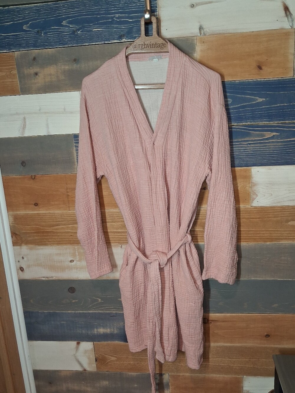 Olive & Loom Muslin Cotton Robe L/XL Peach